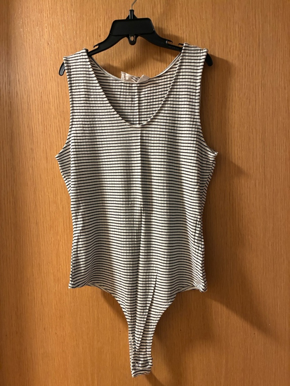 Striped Sleeveless Bodysuit - Black & White